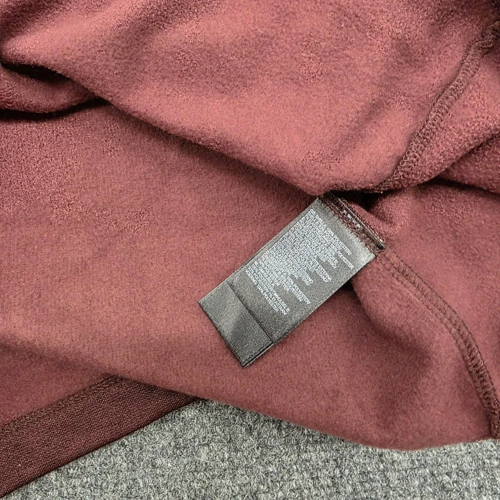 The North Face Mens T164 1/4 Zip Pullover Fleece Jacket Burgundy Maroon Medium